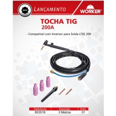 Tocha Para Solda TIG com 3 metros Worker - 853518